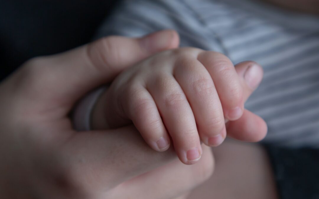 parent holding child's hand